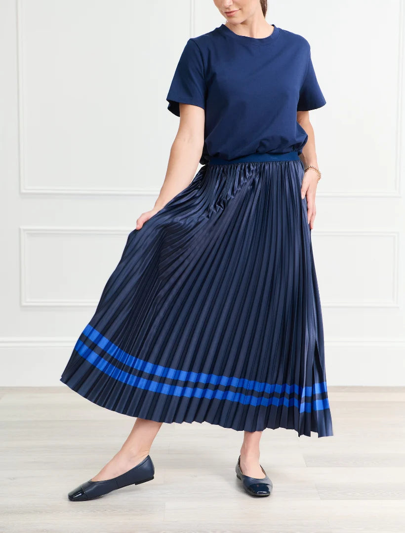 Royal Stripe Pleat Skirt