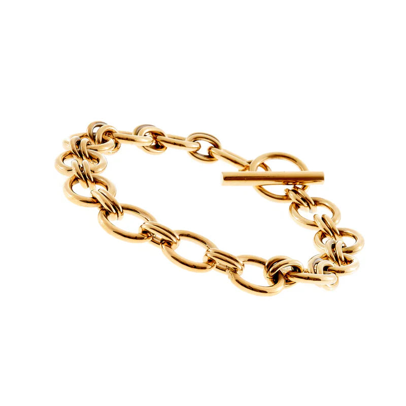 Harwin Gold Plate Stainless Steel Bracelet with Bar Closure