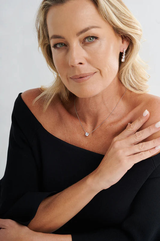 Sade Sterling Silver Claw Set Cubic Zirconia Pendant