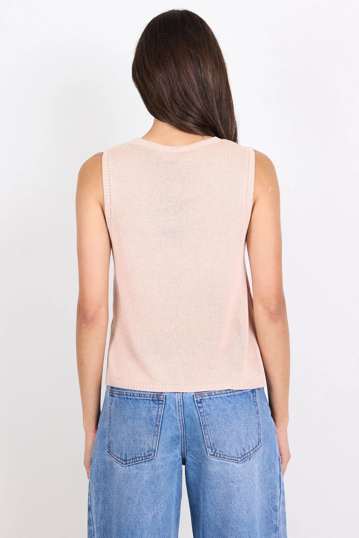 Salute Blush Relaxed Sleeveless Knit Top