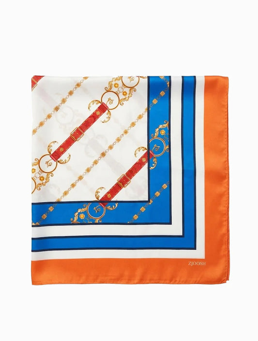 Square Scarf Blue and Orange