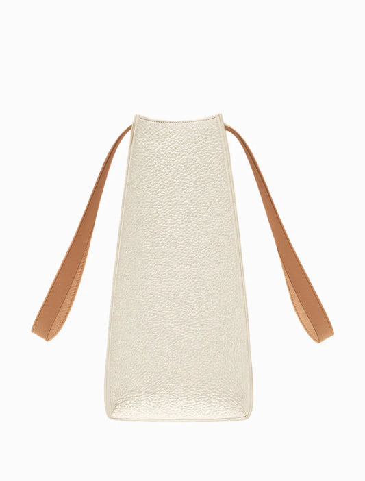 The Sutton Tote White Tan