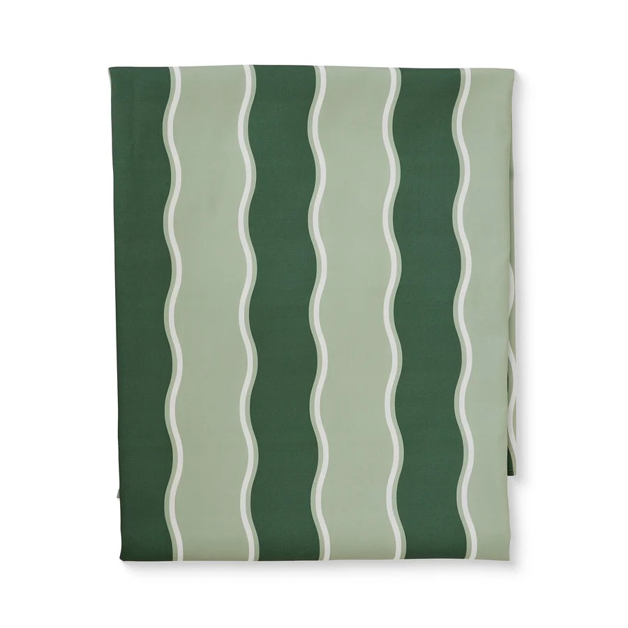 Kit Wavy Dark Green/Light Green Alfresco Tablecloth 140x250cm
