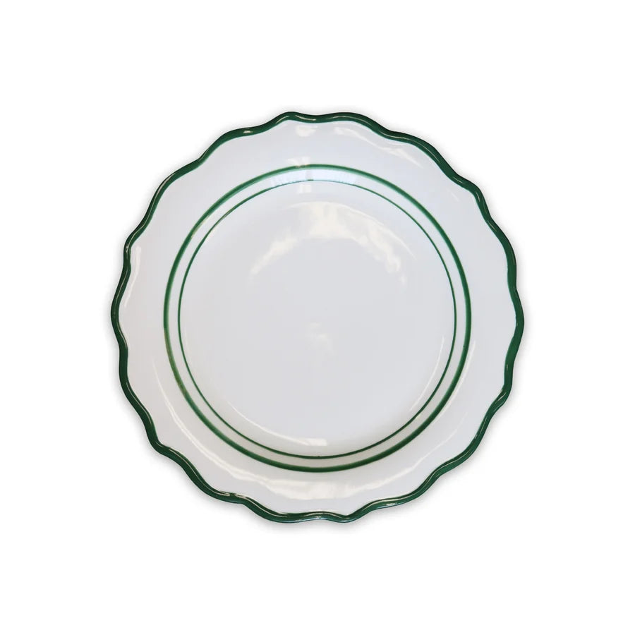 Belle White/Green Handpainted Side Plate