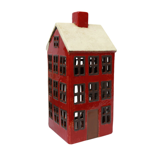 Alsace Tea Light Grande Chalet Red White