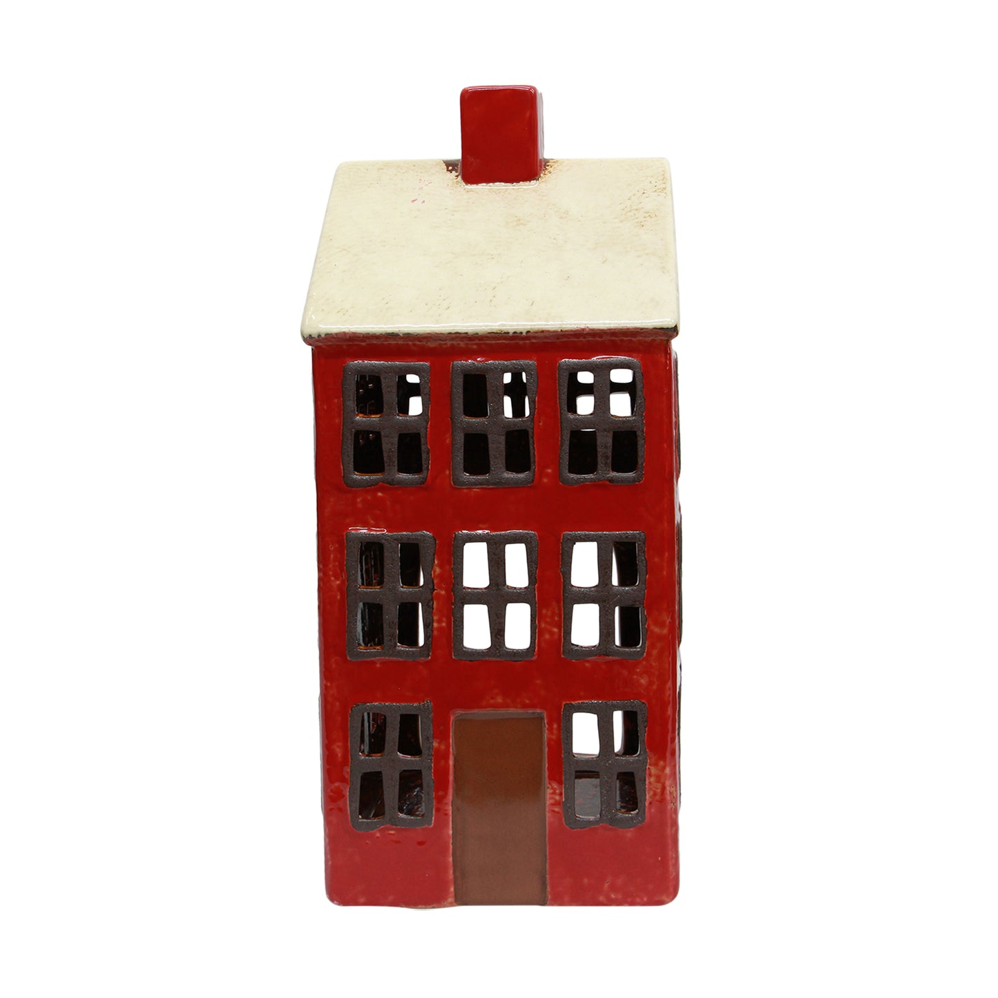 Alsace Tea Light Grande Chalet Red White