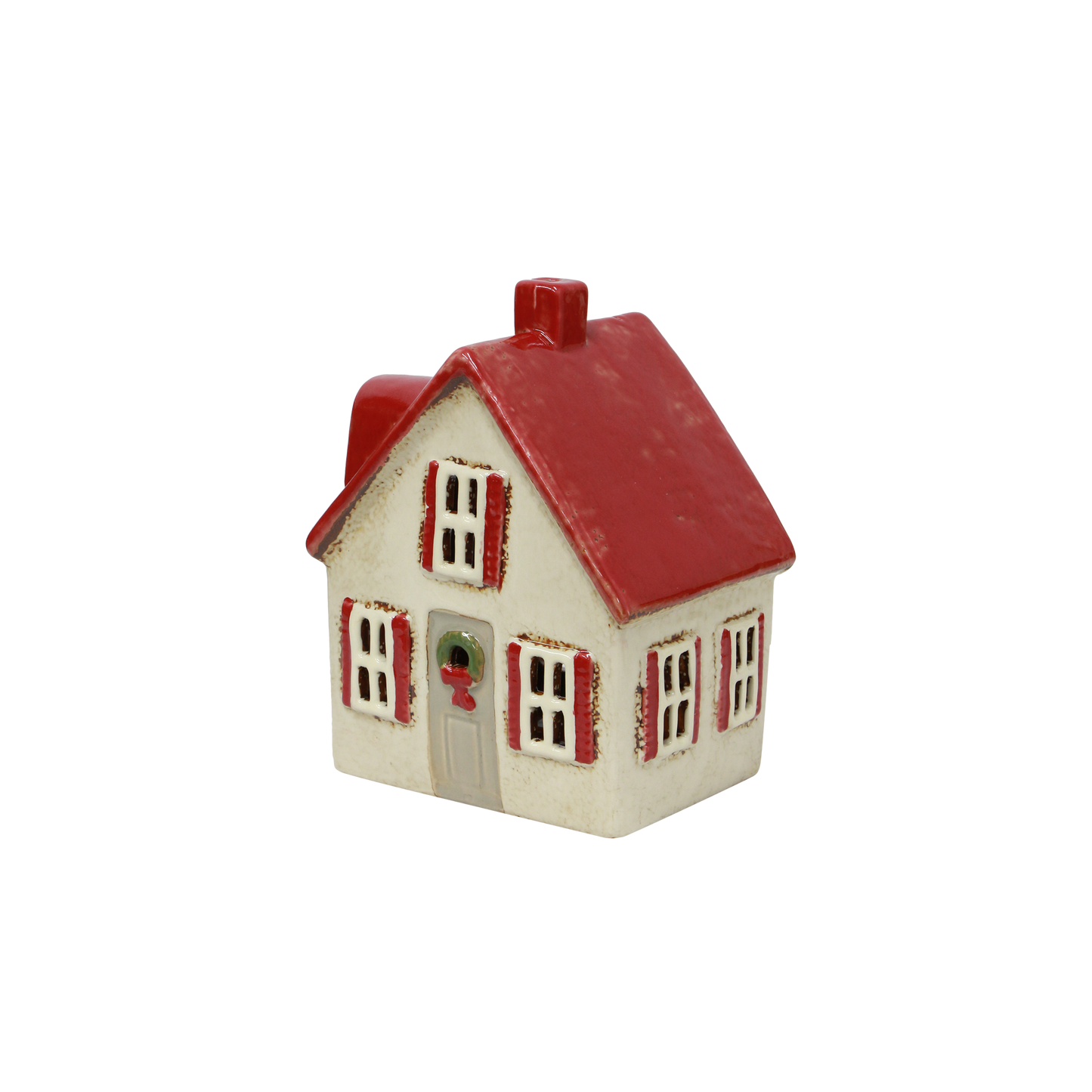 Alsace Tea Light Cottage Cream with Shutters