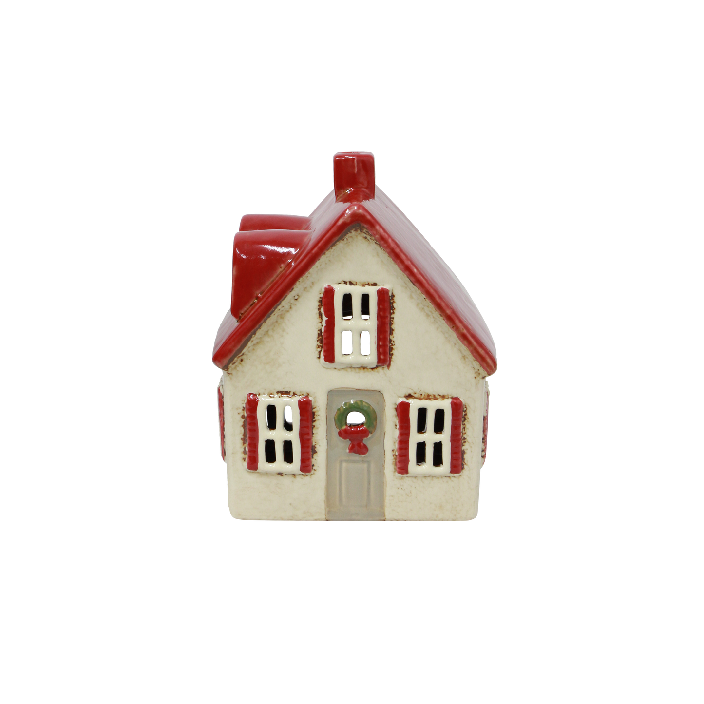 Alsace Tea Light Cottage Cream with Shutters