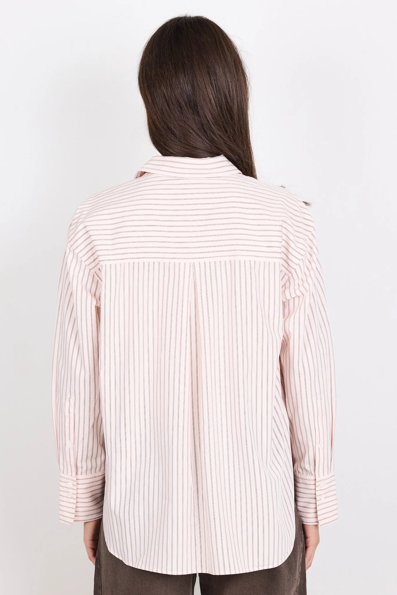You Got This Blush Double Pinstripe Oversized Boyfriend Shirt