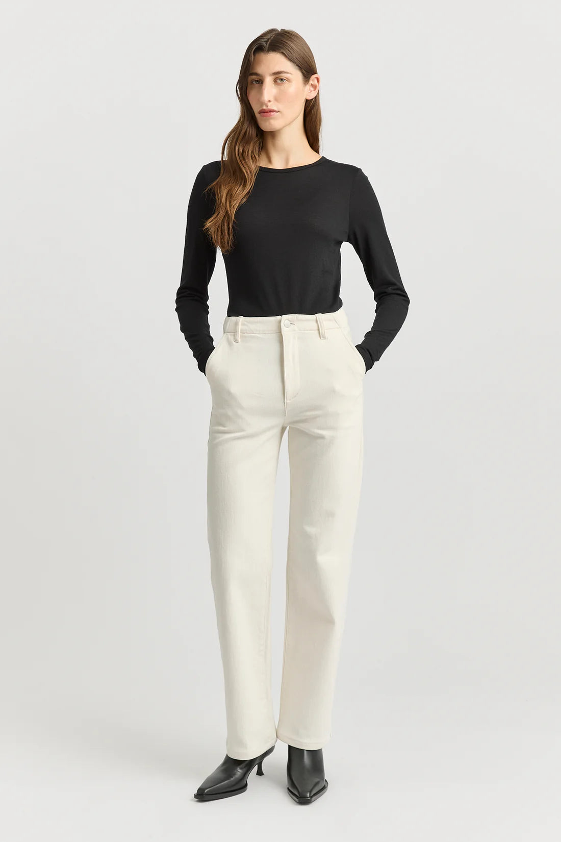 Crew merino top - Black