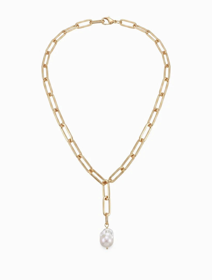 Alberto Pearl Chain Necklace Gold