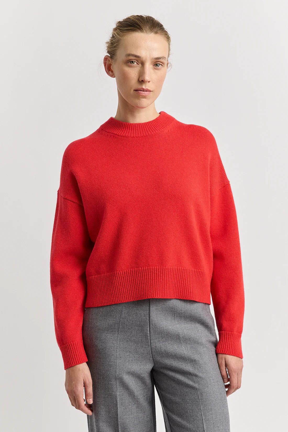Drop shoulder crew - Poppy
