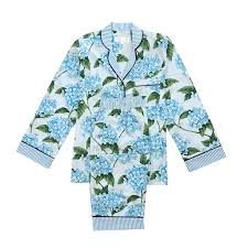 Blue Hydrangea Long Sleeve Pyjama Set
