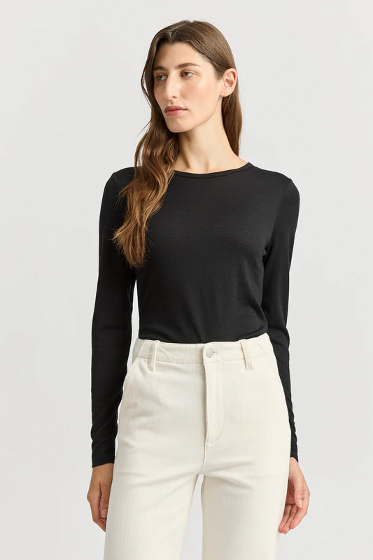 Crew merino top - Black