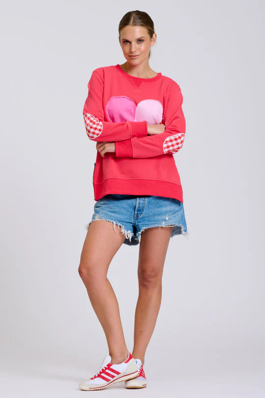 Classic Zipside Sweatshirt Heart - Nantucket Red Combo