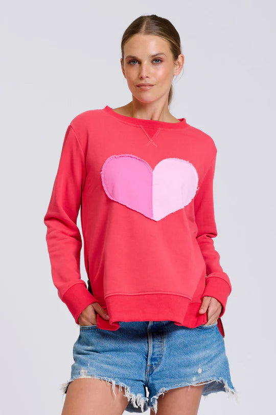 Classic Zipside Sweatshirt Heart - Nantucket Red Combo