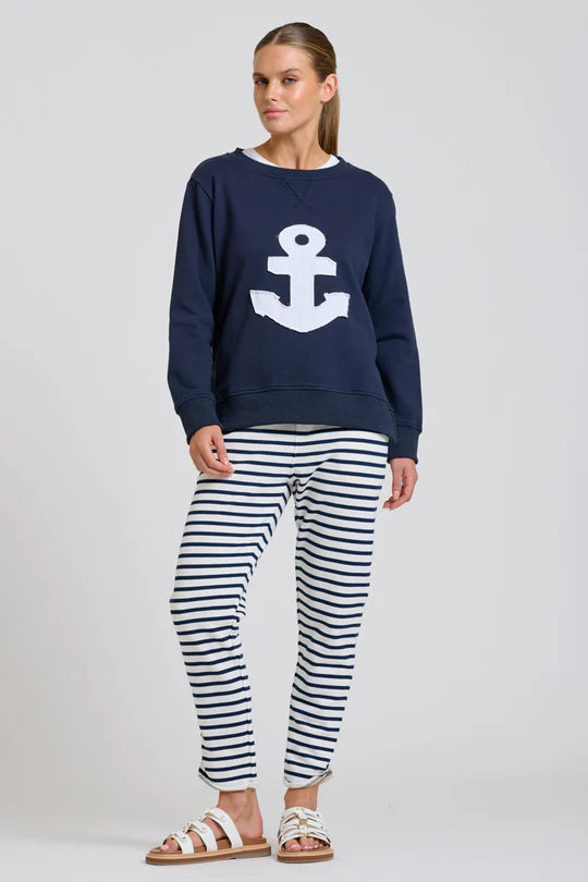 Classic Zipside Sweatshirt Nautical - Navy/White
