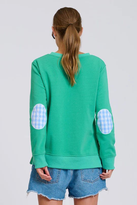 Classic Zipside Sweatshirt Heart - Pea Green Combo