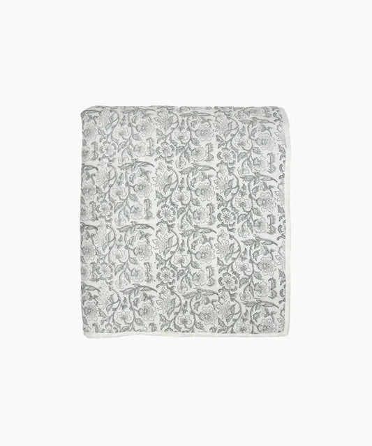 Athena Hand block Blue Coverlet