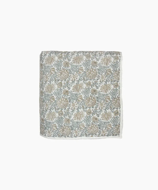 Athena Hand block Blue/Natural Coverlet