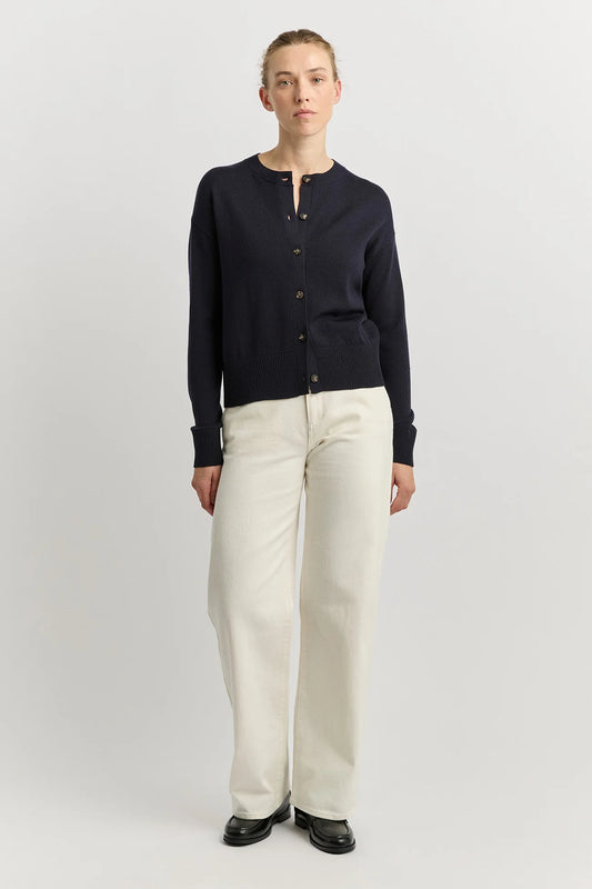 Fine knit cardigan - French Navy