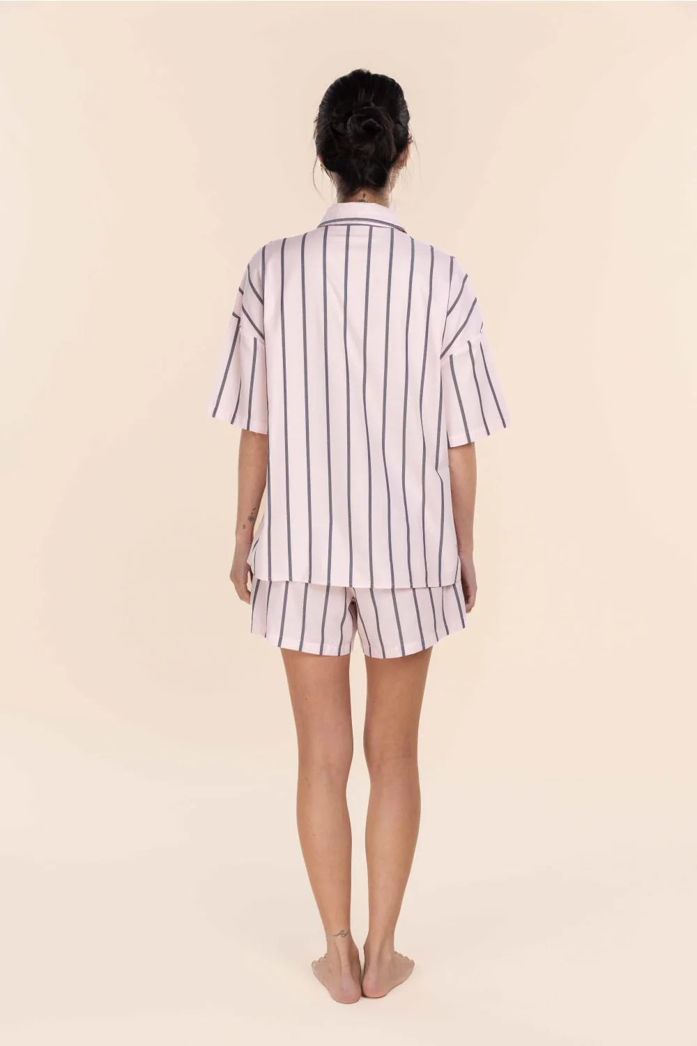 Sasha Striped Boyfriend Short PJ Set
