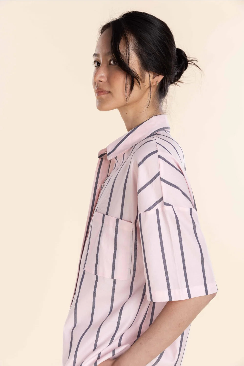 Sasha Striped Boyfriend Short PJ Set