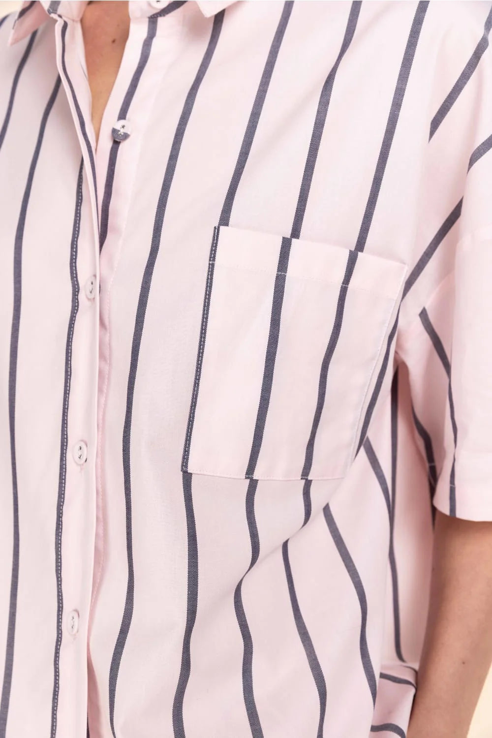 Sasha Striped Boyfriend Short PJ Set