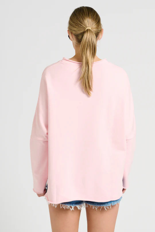 Raw Long Sleeve High-Low Sweatshirt -