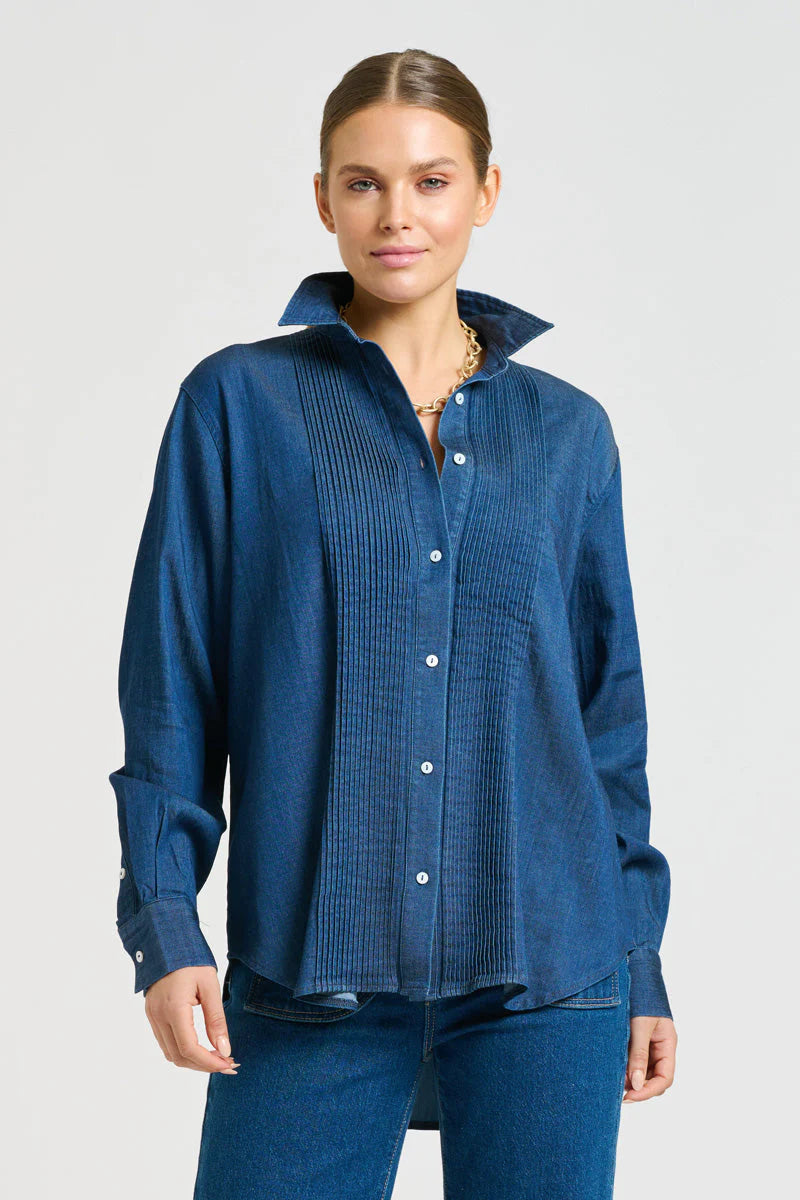The Penny Shirt Pintuck - Denim