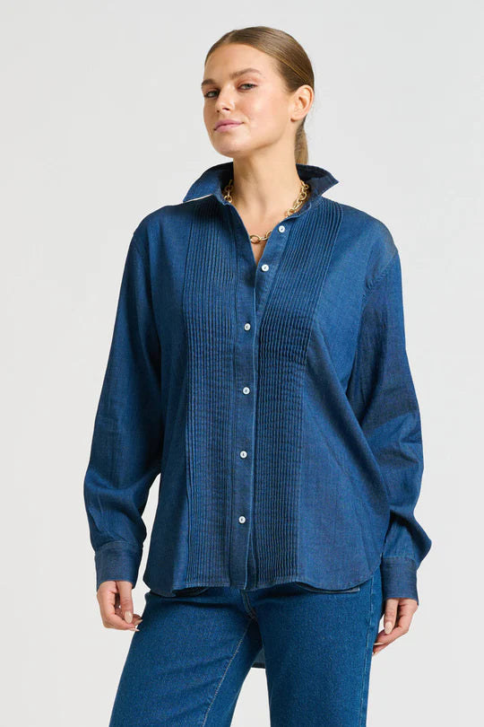 The Penny Shirt Pintuck - Denim