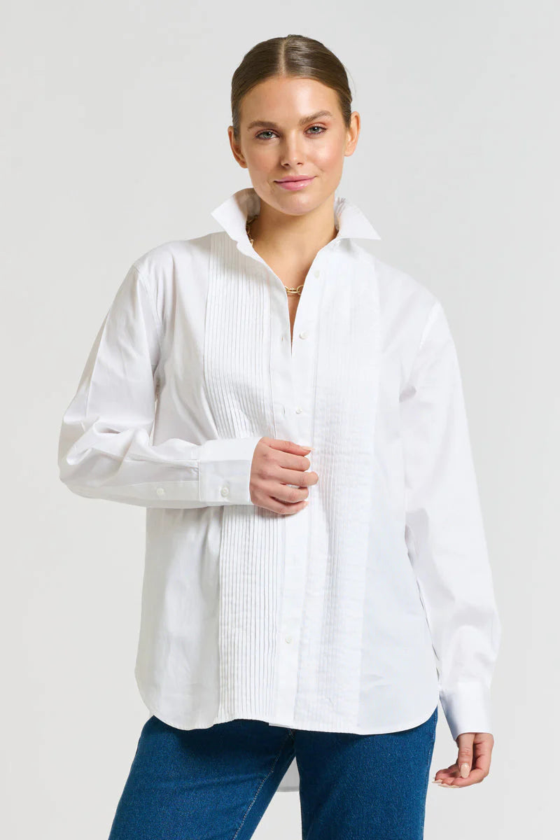 The Penny Shirt Pintuck - Oxford White