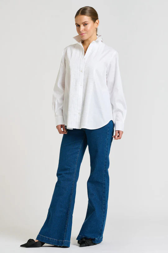 The Penny Shirt Pintuck - Oxford White