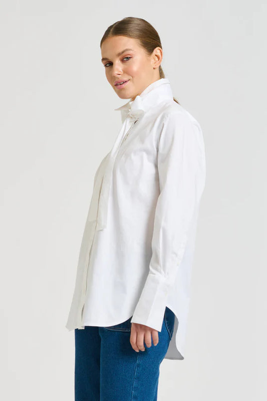The Pussy Bow Shirt - White