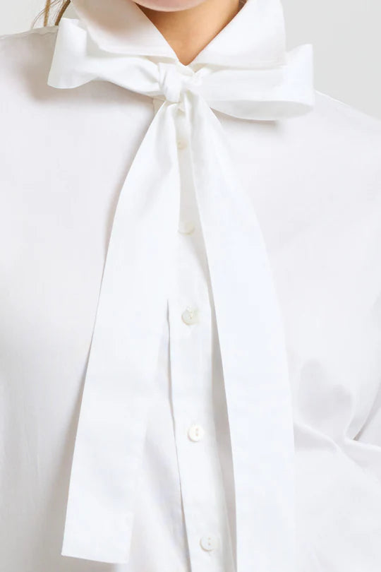The Pussy Bow Shirt - White