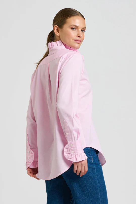 The Olivia Classic Cut Shirt Frill - Pink Oxford