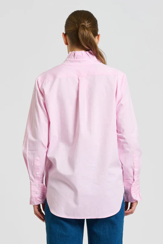 The Olivia Classic Cut Shirt Frill - Pink Oxford