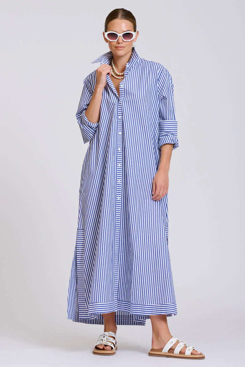 The Sybil Oversized Dress - Navy Stripe