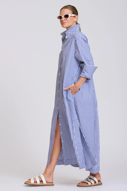 The Sybil Oversized Dress - Navy Stripe