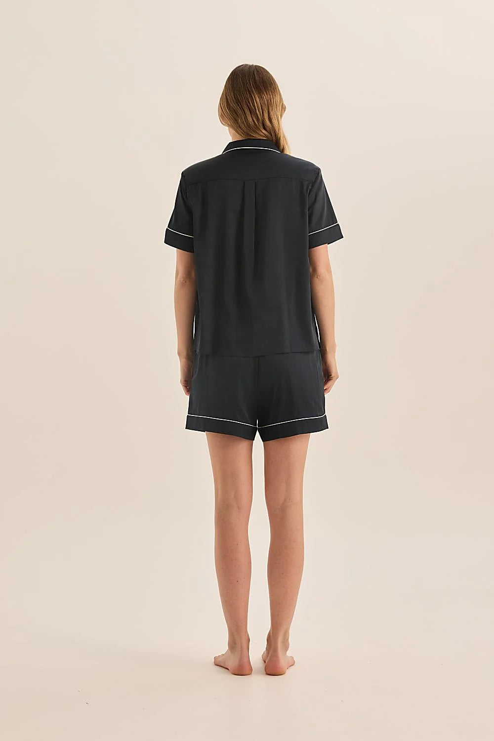 Sonia Satin Short PJ Set - Navy