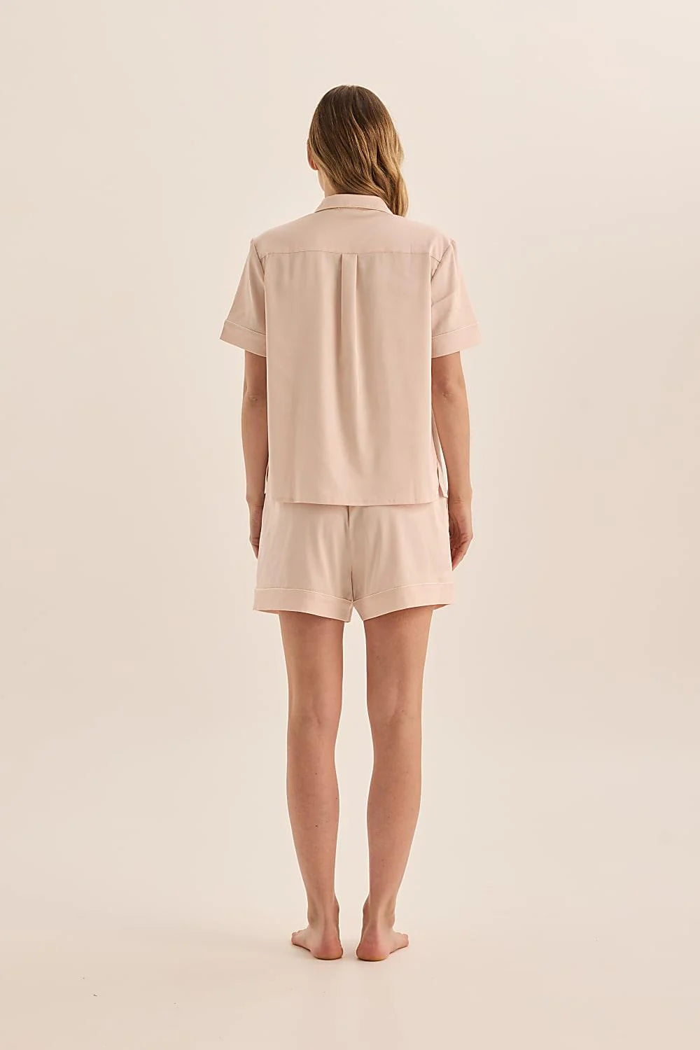 Sonia Satin Short PJ Set - Pink