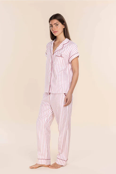 Winona Cotton Sateen - Pink Stripe