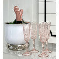 Acrylic Crystal Cut Champagne Flute - Pink