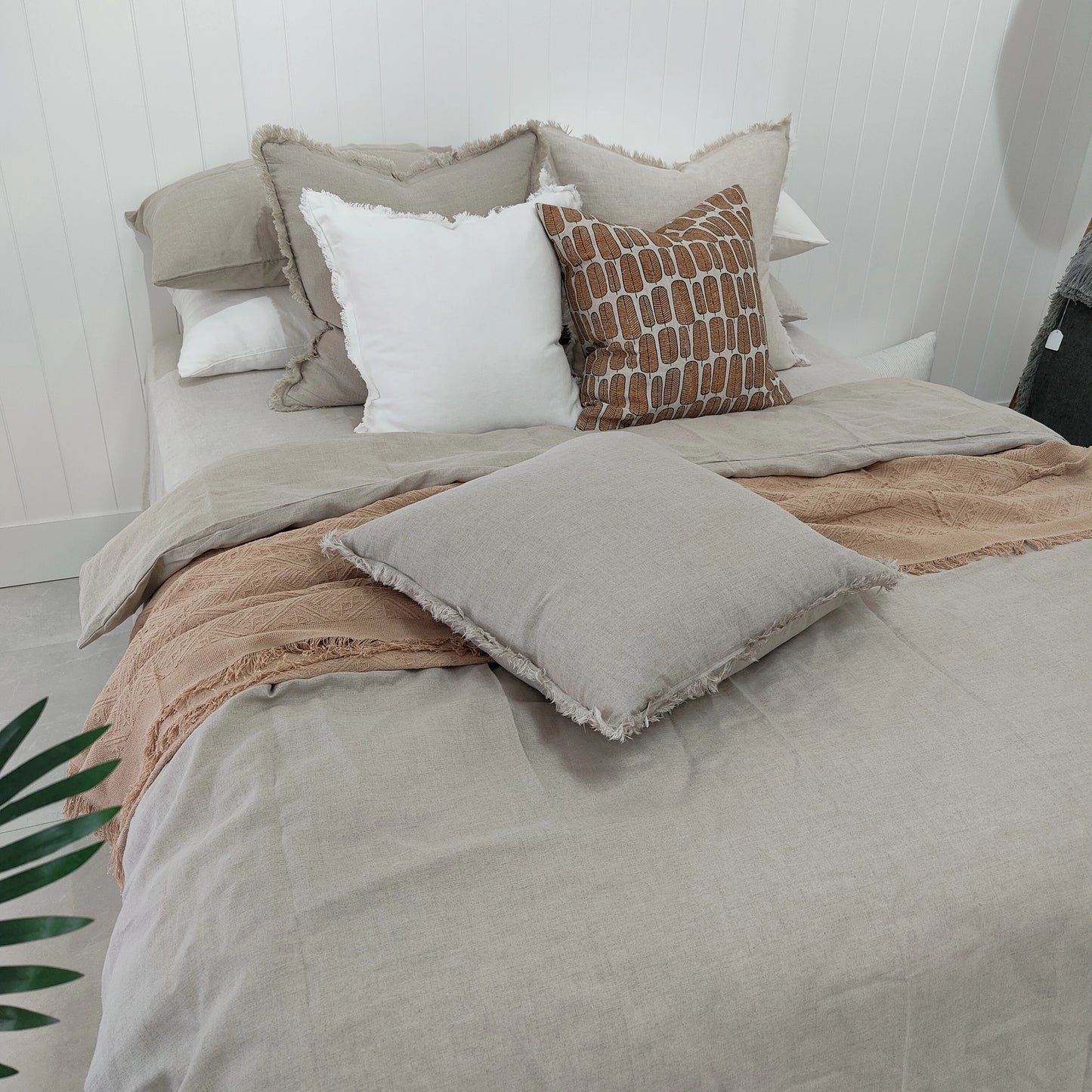 Pure French Linen Quilt Cover Set - Natural - Queen size