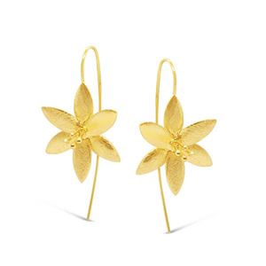 Gold Plated sterling silver Flower Earring Shepherd Hook