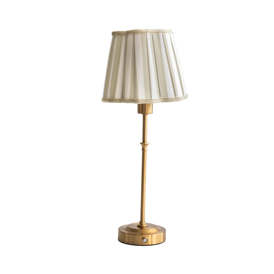 PRE ORDER - Beige Stripe Scallop Shade USB Table Lamp
