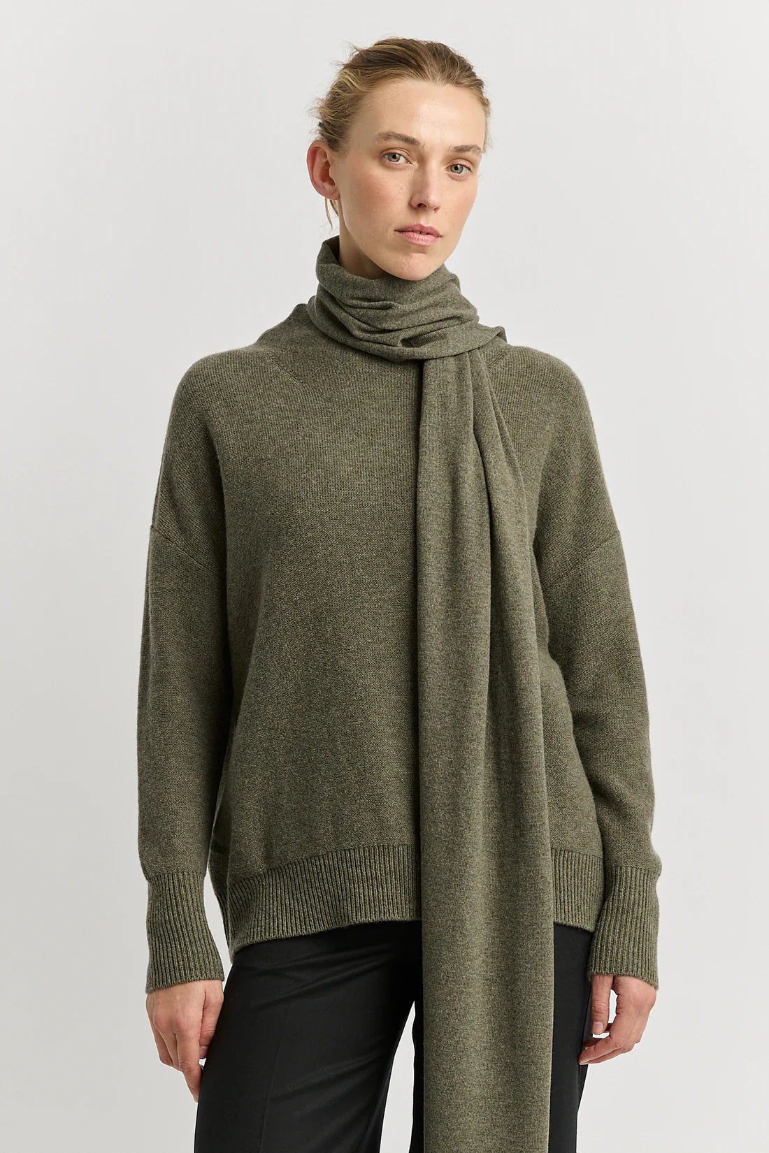 Extra fine merino scarf - Kale