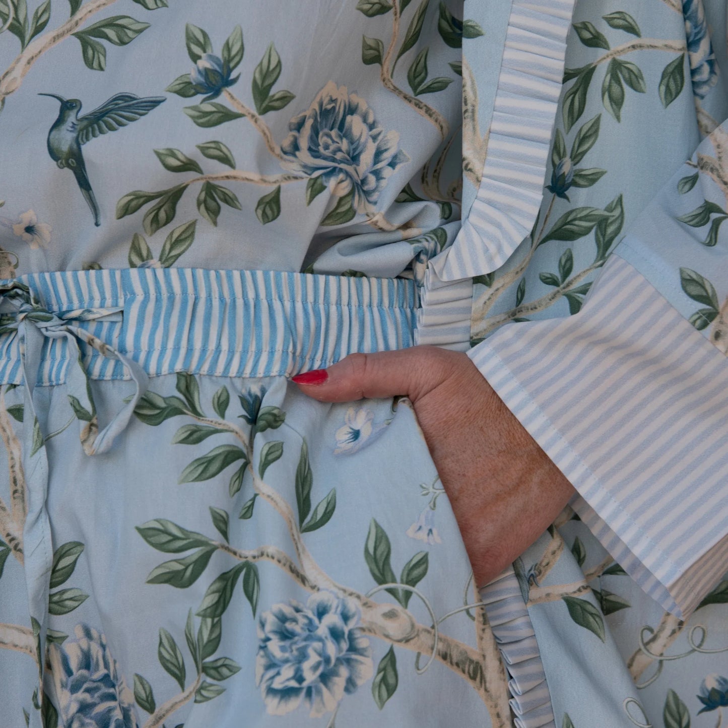 Blue Shirley Chinoiserie Long Sleeve Pyjama Set