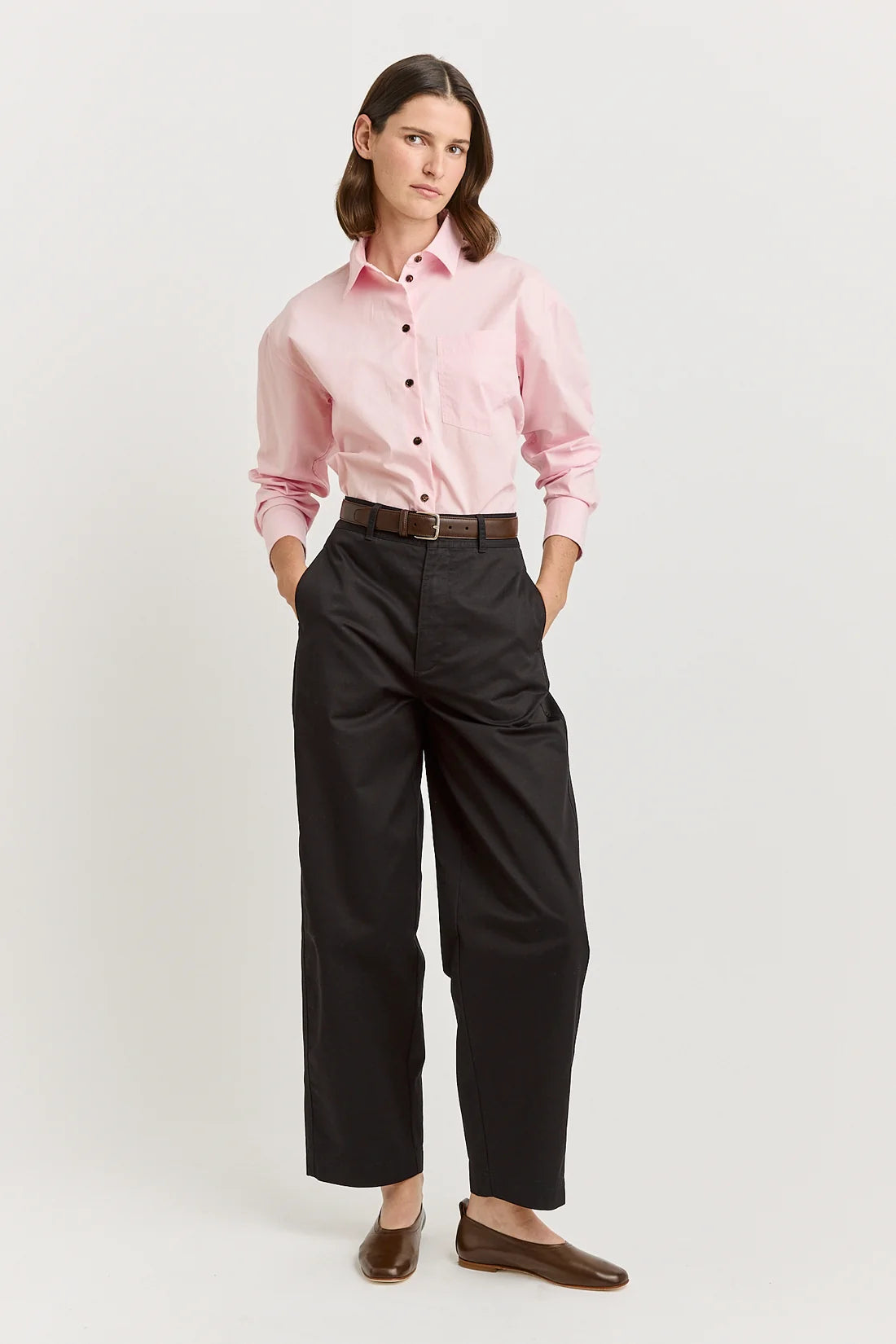 Relaxed cotton shirt - Pale pink