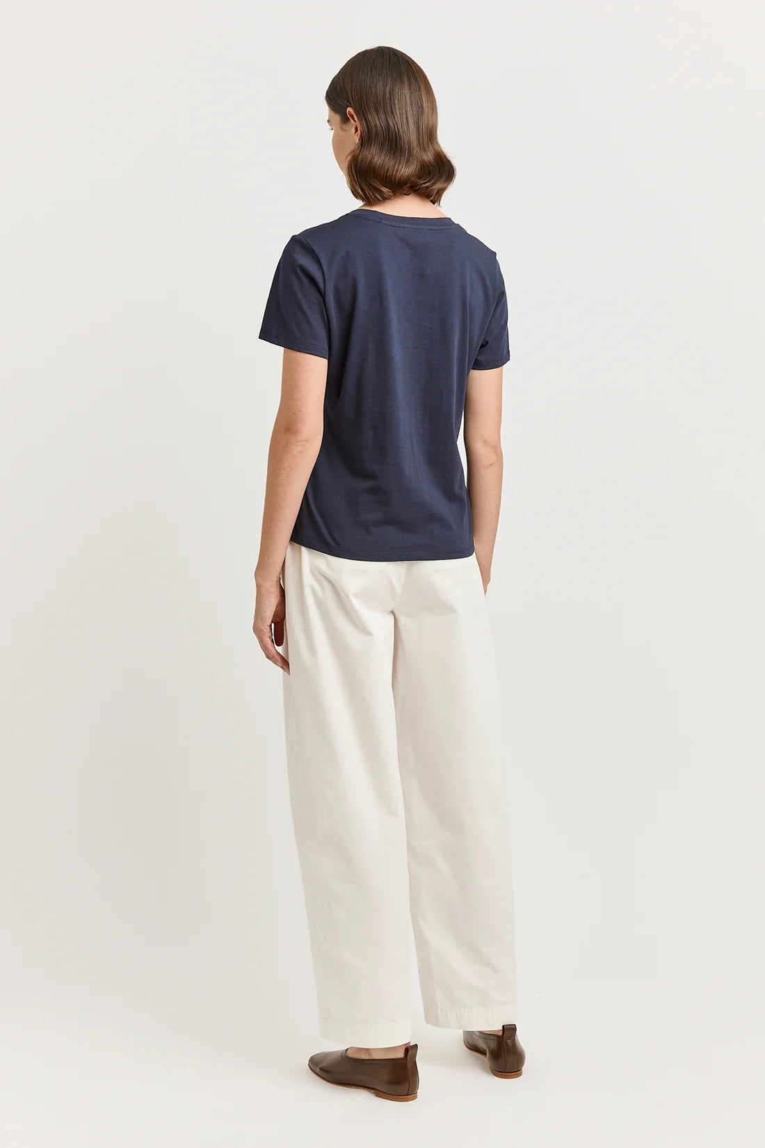 V-neck tee organic cotton - Navy
